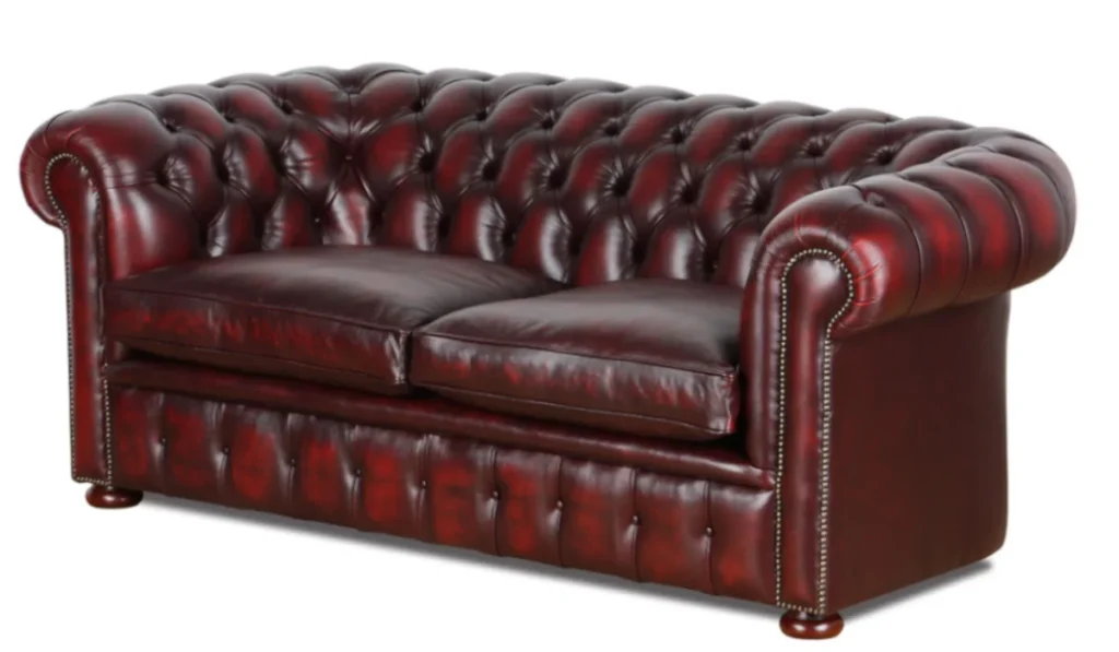 Rote Chesterfield Ledercouch