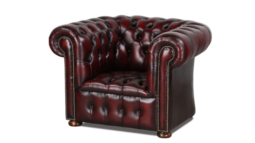 Winchester Chesterfield Sessel in Leder Red2