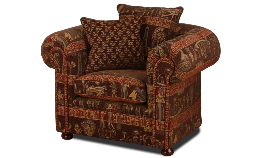 Hier Beispiel Sessel in Cloepatra Brown
